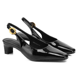 Carmen Square Toe Pumps Heels (Black)