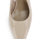 Carmen Square Toe Pumps Heels (Khaki)