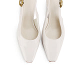 Carmen Square Toe Pumps Heels (Beige)