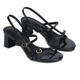 Natalie Strappy Heels (Black)