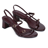 Natalie Strappy Heels (Maroon)