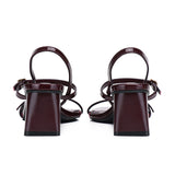 Natalie Strappy Heels (Maroon)