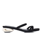 Sherry Strappy Oval Heels (Black)