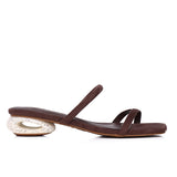 Sherry Strappy Oval Heels (Brown)