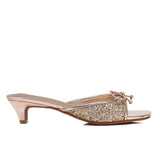 Valentina Glittered Slide Heels (Rose Gold)