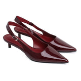 Ruby Patent Pumps Heels (Maroon)