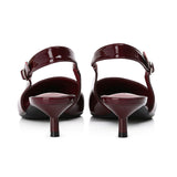 Ruby Patent Pumps Heels (Maroon)