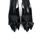 Maeve Patent Slingback Heels With Bow (Black)