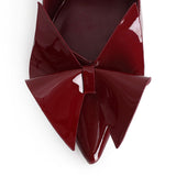 Maeve Patent Slingback Heels With Bow (Maroon)