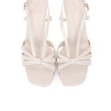 Aaliyah Patent Strappy Heels With Bow (White)