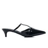 Allison Pointed Toe Kitten Heels (Black)