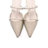 Allison Pointed Toe Kitten Heels (White)