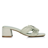 Aisha Open Toe Knotted Heels (Light Green)