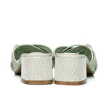 Aisha Open Toe Knotted Heels (Light Green)