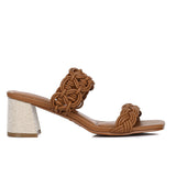 Mahia Braided Strap Heels (Brown)