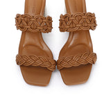 Mahia Braided Strap Heels (Brown)