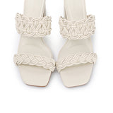 Mahia Braided Strap Heels (Almond)