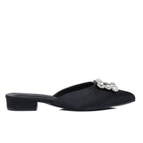 Doretta Embellishment Slip Ons Heels (Black)