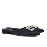 Doretta Embellishment Slip Ons Heels (Black)