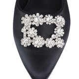 Doretta Embellishment Slip Ons Heels (Black)