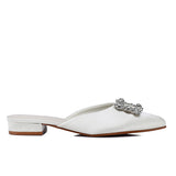 Doretta Embellishment Slip Ons Heels (White)