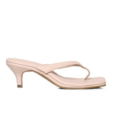 Zenya Thong Heels Sandals (Beige)