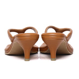 Zenya Thong Heels Sandals (Camel)