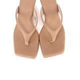 Zenya Thong Heels Sandals (Nude)