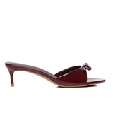 Anika Slip On Kitten Heels (Maroon)