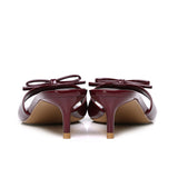 Anika Slip On Kitten Heels (Maroon)