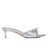 Anika Slip On Kitten Heels (Silver)