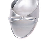 Anika Slip On Kitten Heels (Silver)