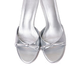 Anika Slip On Kitten Heels (Silver)