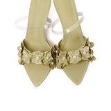 Vivienne Floral Heels (Mustard)