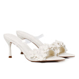 Vivienne Floral Heels (White)