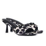 Anastasia Cow Print Heels (Black)