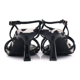 Anneliese Cow Print Strappy Heels (Black)