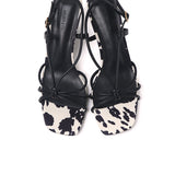 Anneliese Cow Print Strappy Heels (Black)