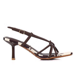 Anneliese Cow Print Strappy Heels (Brown)