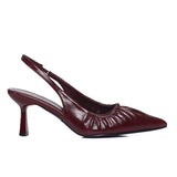Anais Crinkle Gathered Heels (Maroon)