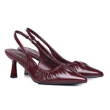Anais Crinkle Gathered Heels (Maroon)