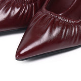 Anais Crinkle Gathered Heels (Maroon)