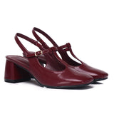 Carlos Block Pumps Heels (Maroon)