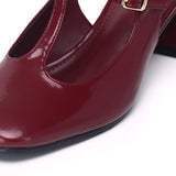 Carlos Block Pumps Heels (Maroon)