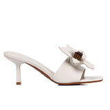 Reese Floral Sandals Heels (White)