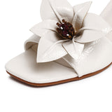 Reese Floral Sandals Heels (White)