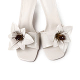 Reese Floral Sandals Heels (White)