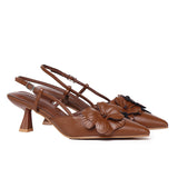 Veronica Floral Heels (Brown)