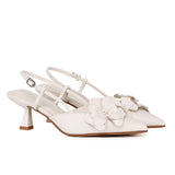 Veronica Floral Heels (White)