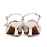 Veronica Floral Heels (White)